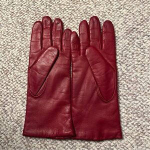 Red leather gloves